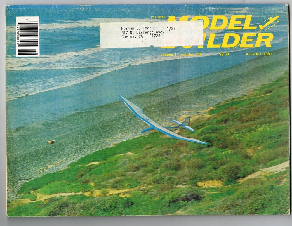 MODEL BUILDER Magazine August 1981. Mini Bird: Two Metre R/C Glider