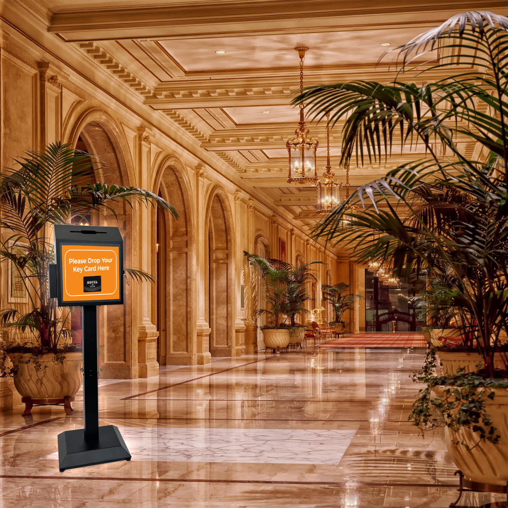 OPEN BOX Suggestion Box, Floor Standing Offering Box with Combination Lock