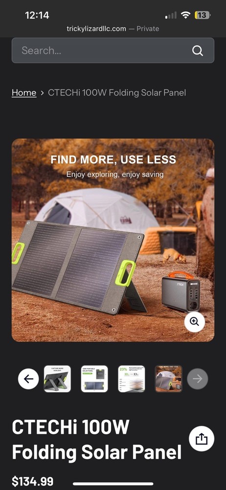 Ctechi 100 Watt Folding Solar Panel 2 Pack