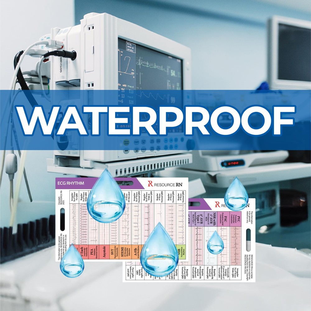 EKG Rhythm Interpretation - Compact & Portable Reference Card – Rapid Interpr...