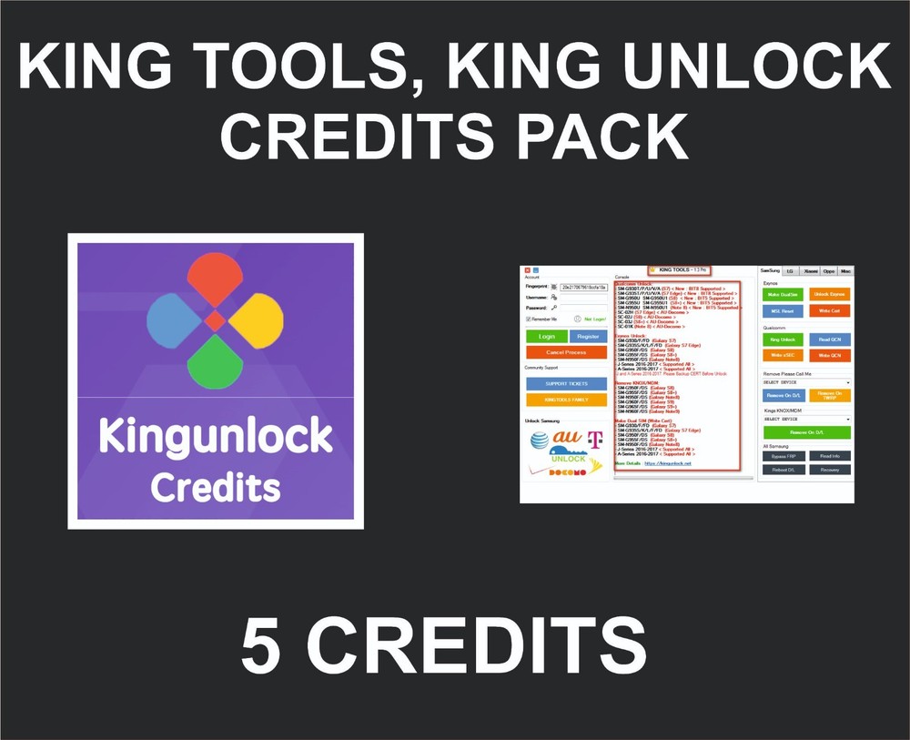King Unlock Tool Credits, King Tools, 5 Credit Pack