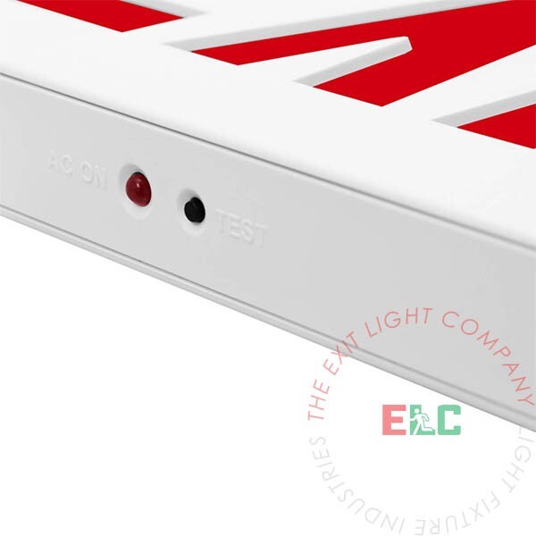 LFI Lights | Thin Red LED Exit Sign Emergency Light Combo | COMBOT-R-W-BB