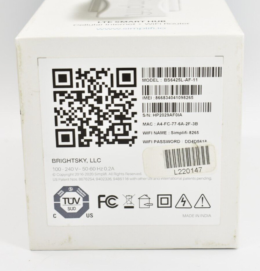 Simplifi LTE Smart Hub Cellular Internet WIFI Router