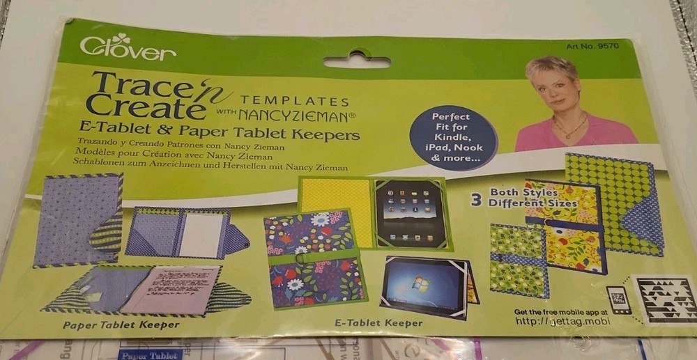 Nancy Zieman Clover Trace n Create Paper E Tablet Keepers Template 9570