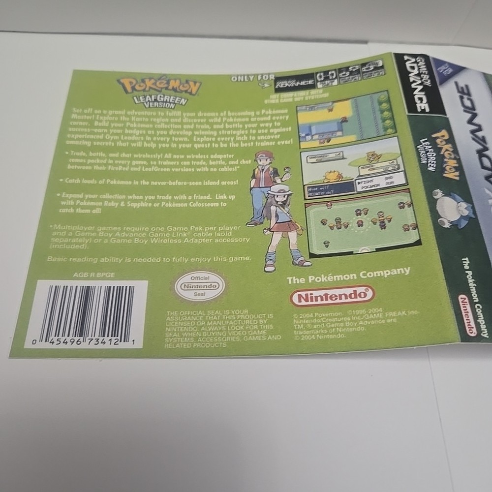 Replacement Case For Pokemon Leaf Green Version Nintendo GBA