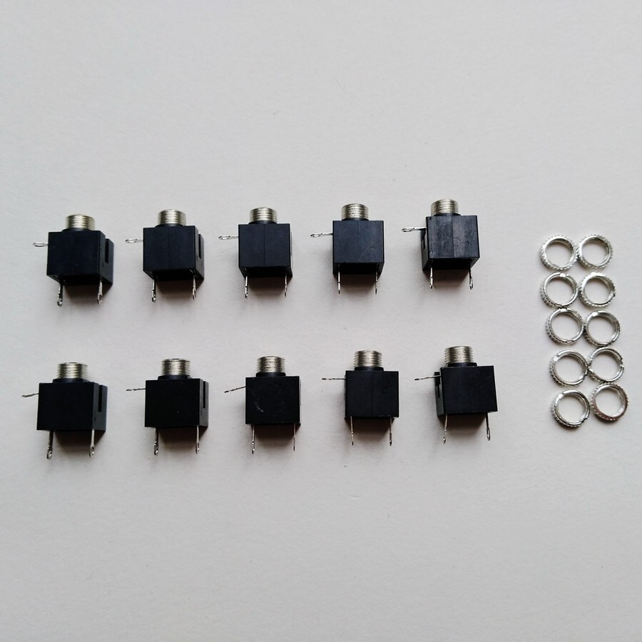 10 x Eagle 3.5 mm Jack Panel Mount Female Stereo 1/8" Solder Terminal Audio B201