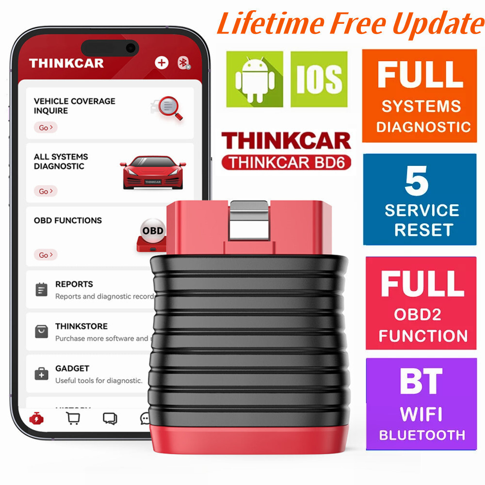 Thinkcar BD6 Free Update OBD2 Code Scanner Full Systems Diagnostic 5 Resets