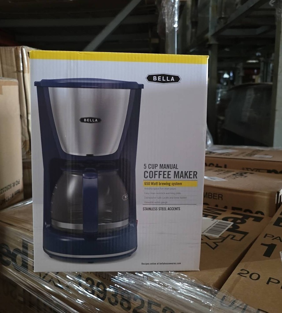 Bella 5-Cup Manual Coffeemaker - Blue