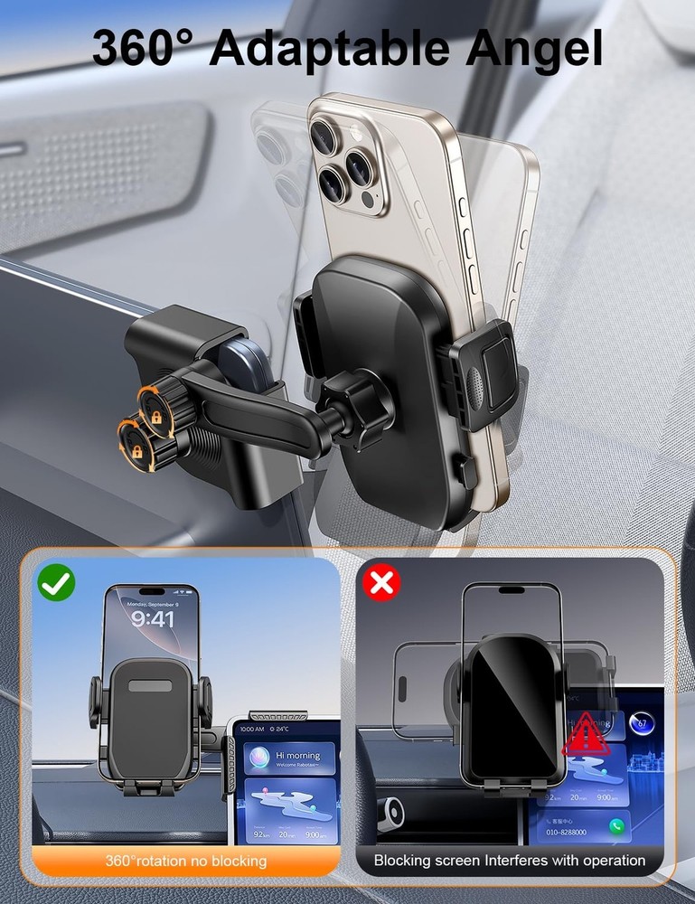 Tesla Phone Mount, 360° Adjustable Universal Tesla Model Y Accessories, Pho