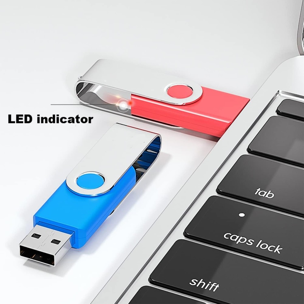 2 Pack USB Flash Drives 64GB Swivel Memory Sticks for Data Storage