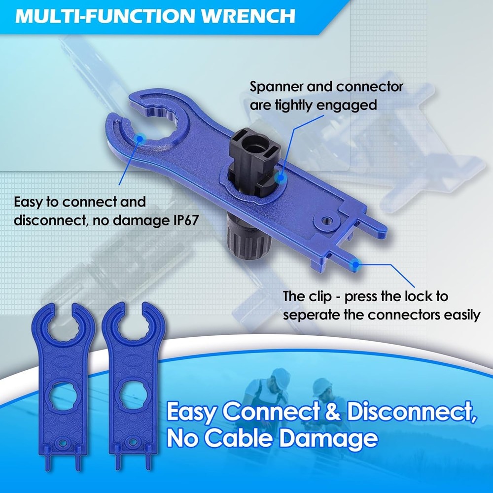 MC4 Crimping Tool – Solar Crimping Tool Kit with MC4 Crimper, Spanner Wrenches,