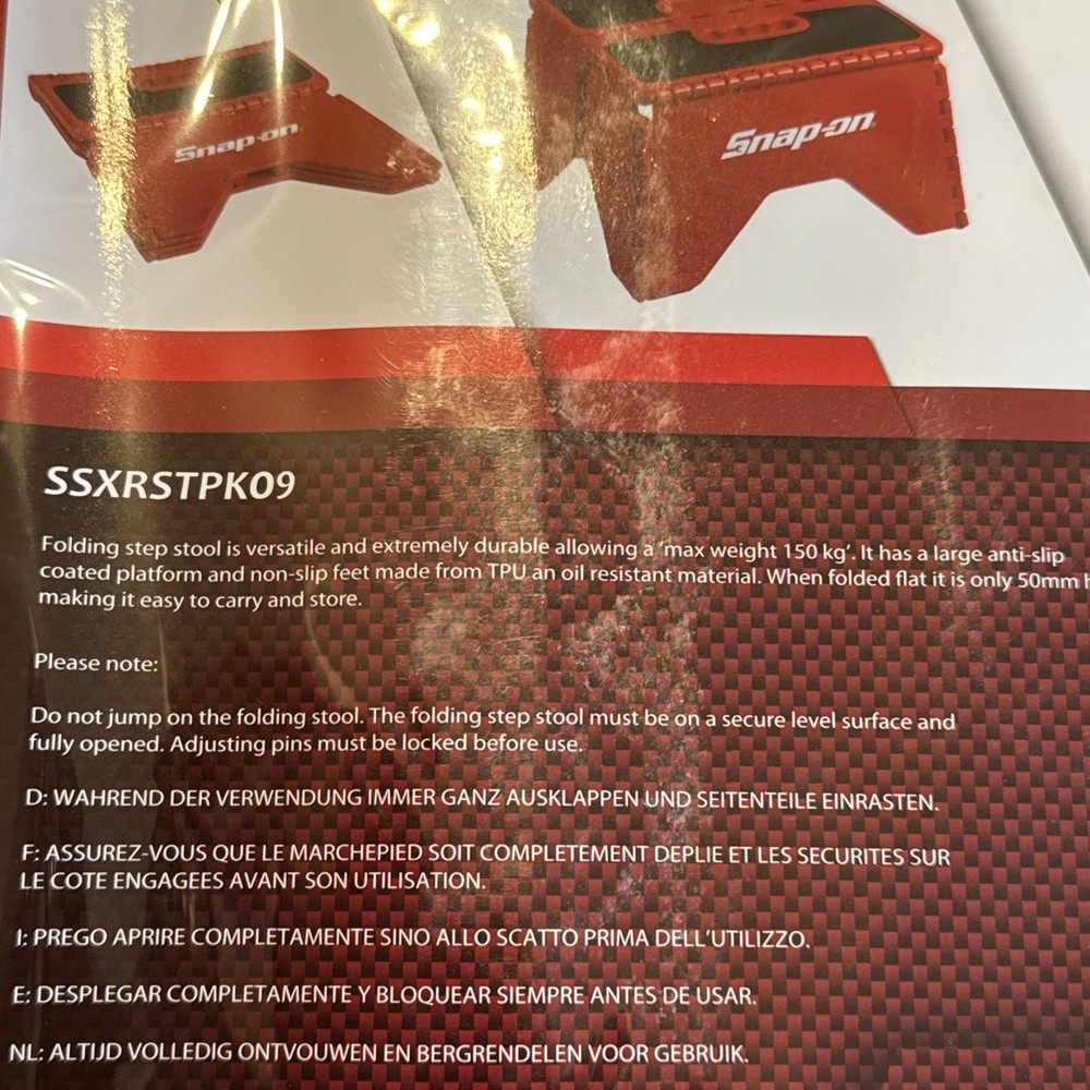 Snap On Folding Step / Stool In Red NEW