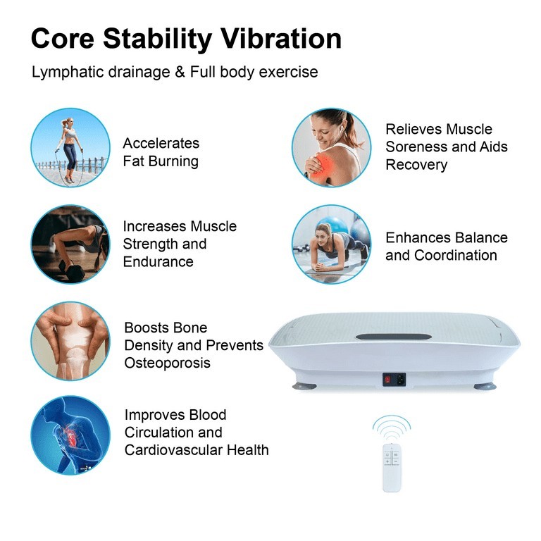 Viswild Full Body Vibration Platform Exercise Machine Gray No Remote Control