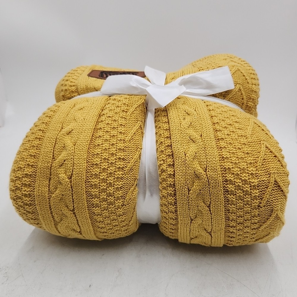 NEW Customized Blanket - Mustard with Hexagon Name Plate "Noah"