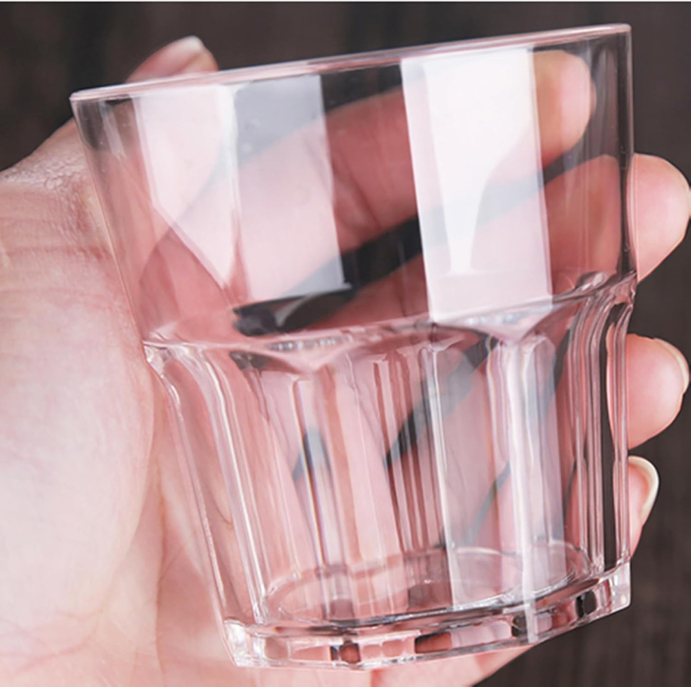 16 Pack 8 Oz Plastic Drinking Glasses BPA Free Unbreakable Juice Cups Stackable