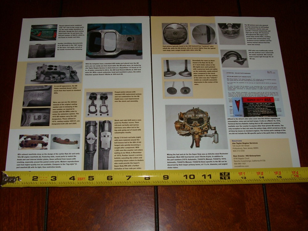 1973 1974 PONTIAC TRANS AM SD 455 ENGINE ORIGINAL 2008 ARTICLE