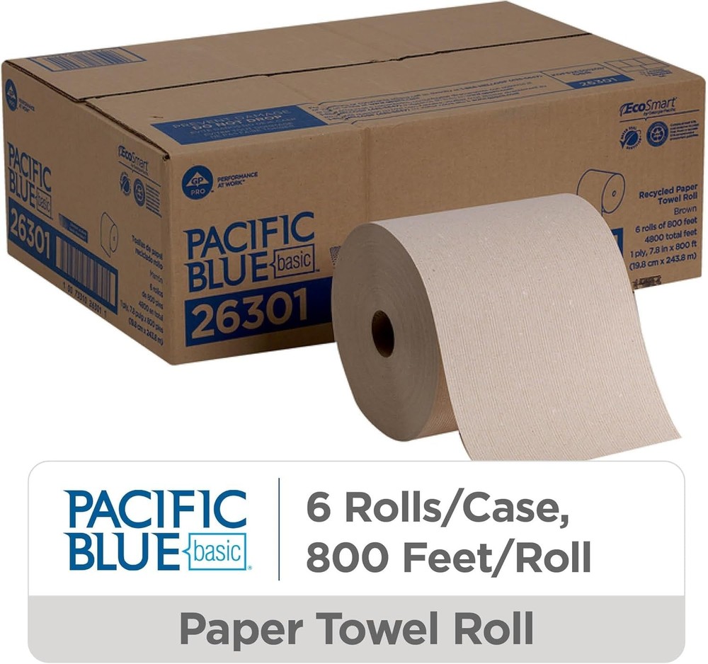 Pacific Blue Basic Recycled Hardwound Paper Towel Rolls by GP PRO ; Brown; 26...