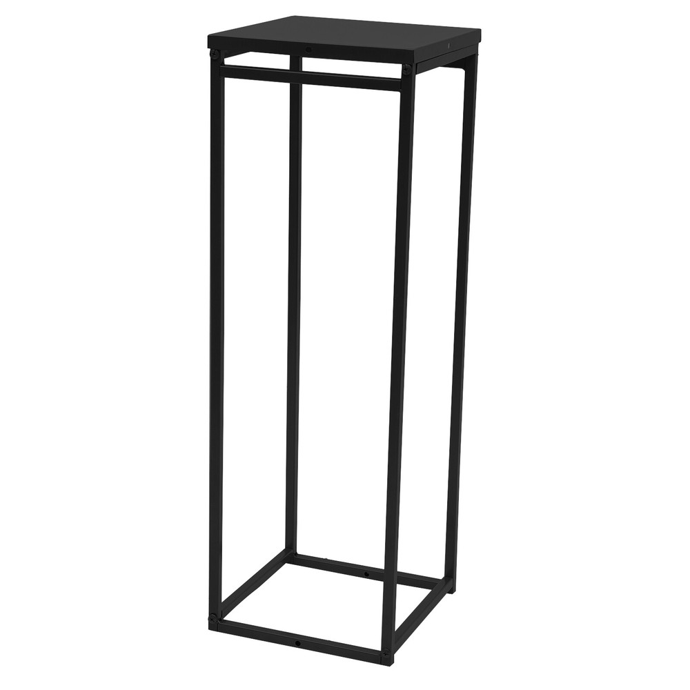 Black 9.8*9.8*29.5in Modern Rectangular Iron Flower Display Rack With Iron Plate