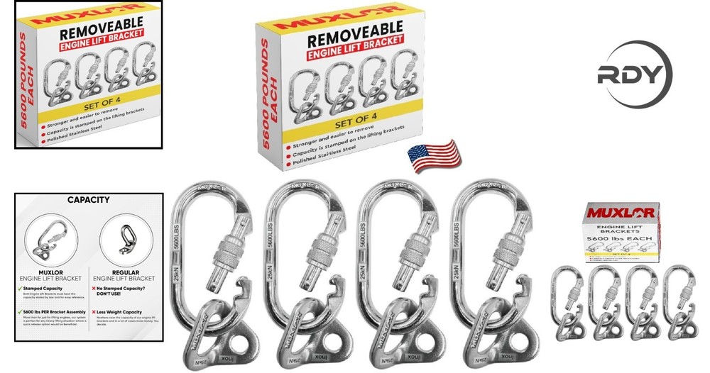 Versatile Removable Engine Lift Bracket - 5600 lb Load for Easy Engine Handling