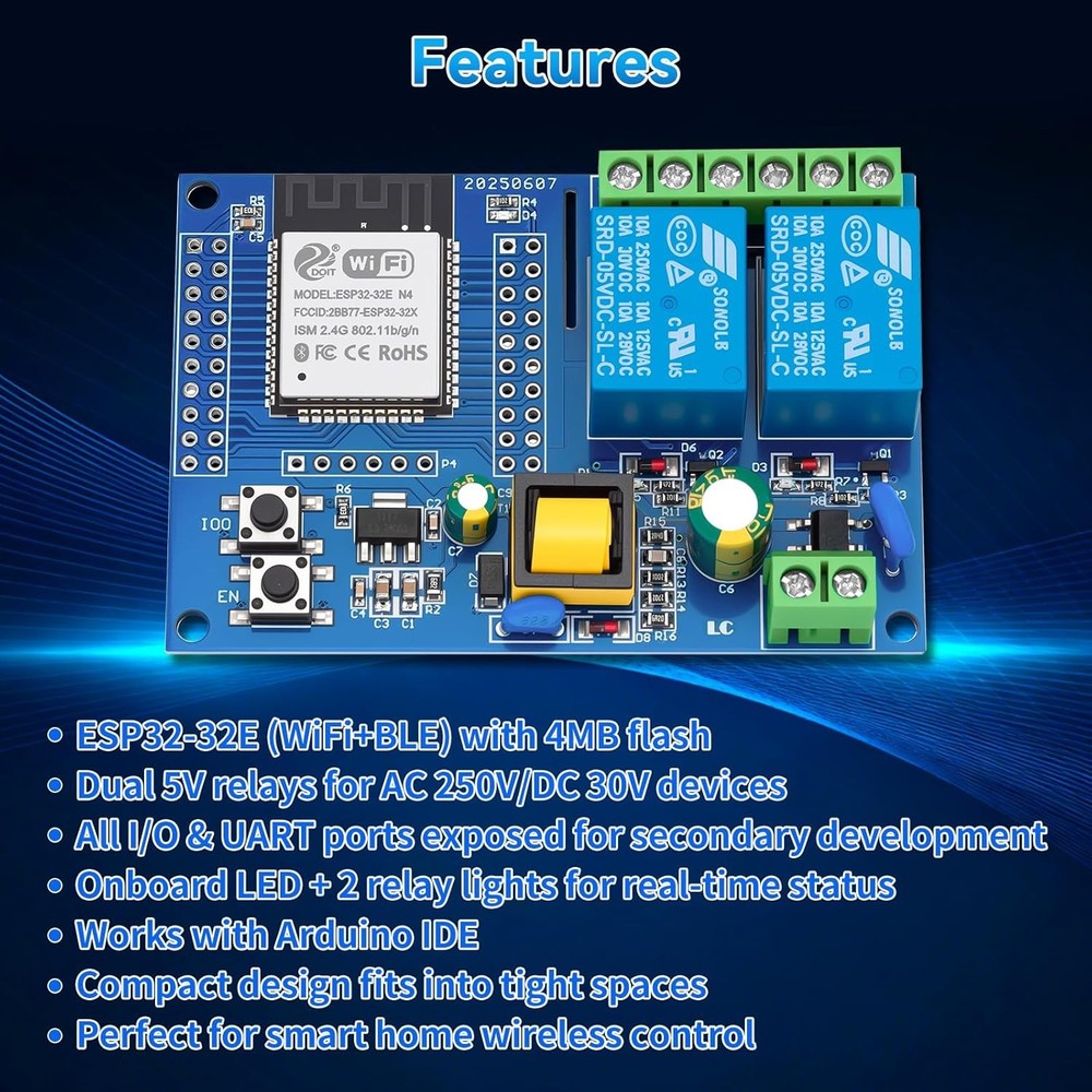ESP32 ESP32-WM Development Board 2channel WIFI Relay Module DC 5-30V