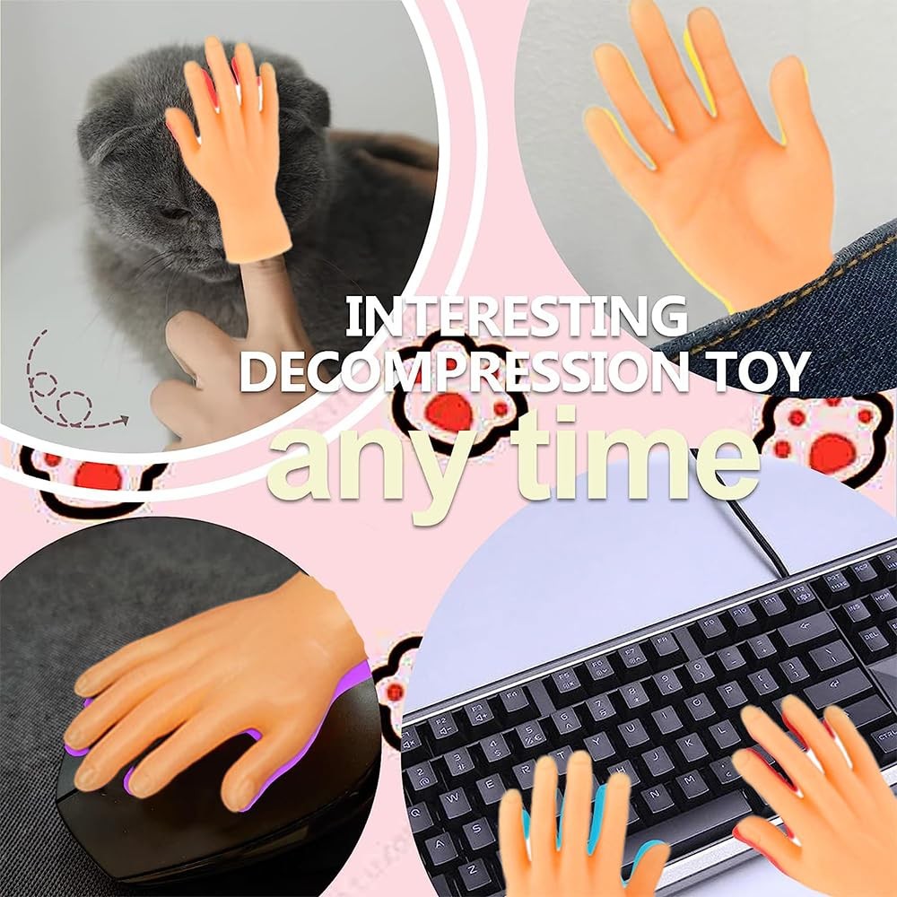 30 Pcs Tiny Finger Hands Mini Rubber Puppets, Miniature miniature