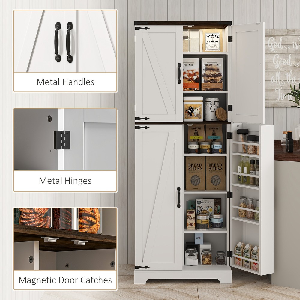 64" Kitchen Pantry Storage Cabinet with Motion Sensor Light