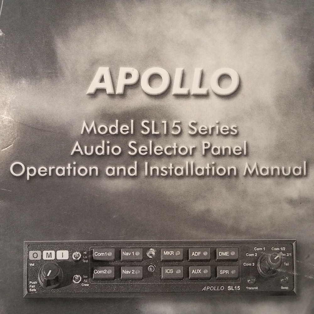 Apollo SL-15 Audio Panel Install Operation Manual