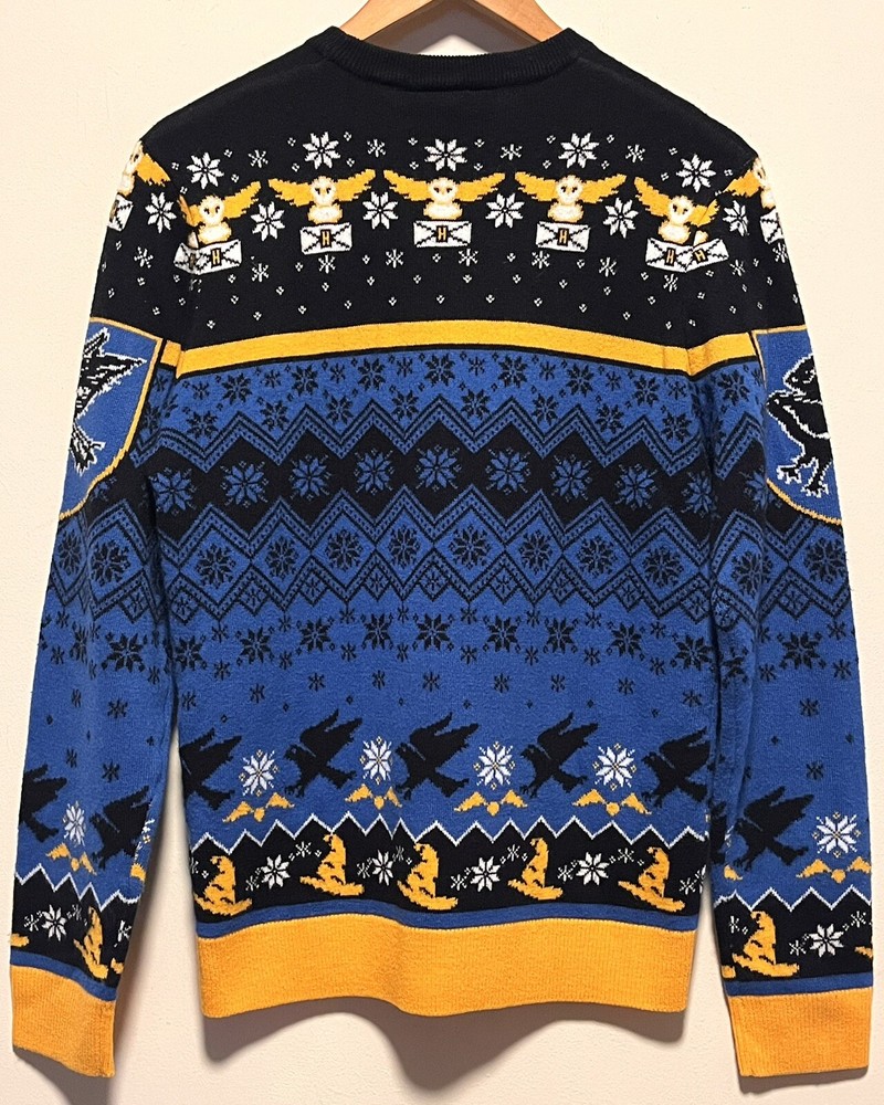 Harry Potter Wizarding World Ravenclaw Printed Blue Pullover Sweater Small