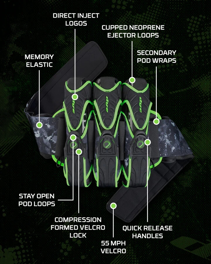 Dye Assault Pack PRO Harness 3+4 Dyecam Black/Lime