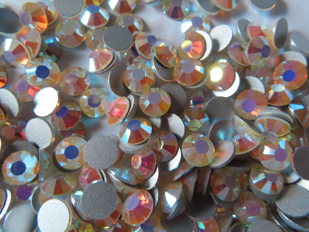 36 Preciosa VIVA 12 Flatbacks 34ss White Opal AB /foiled.