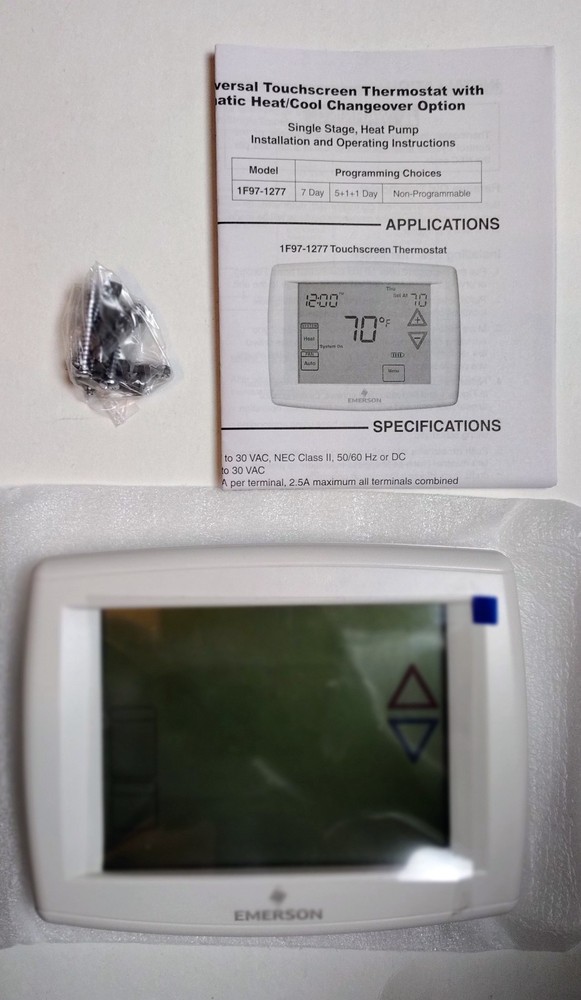 White Rodgers/ Emerson 1F97-1277 Touchscreen 7-day programmable thermostat