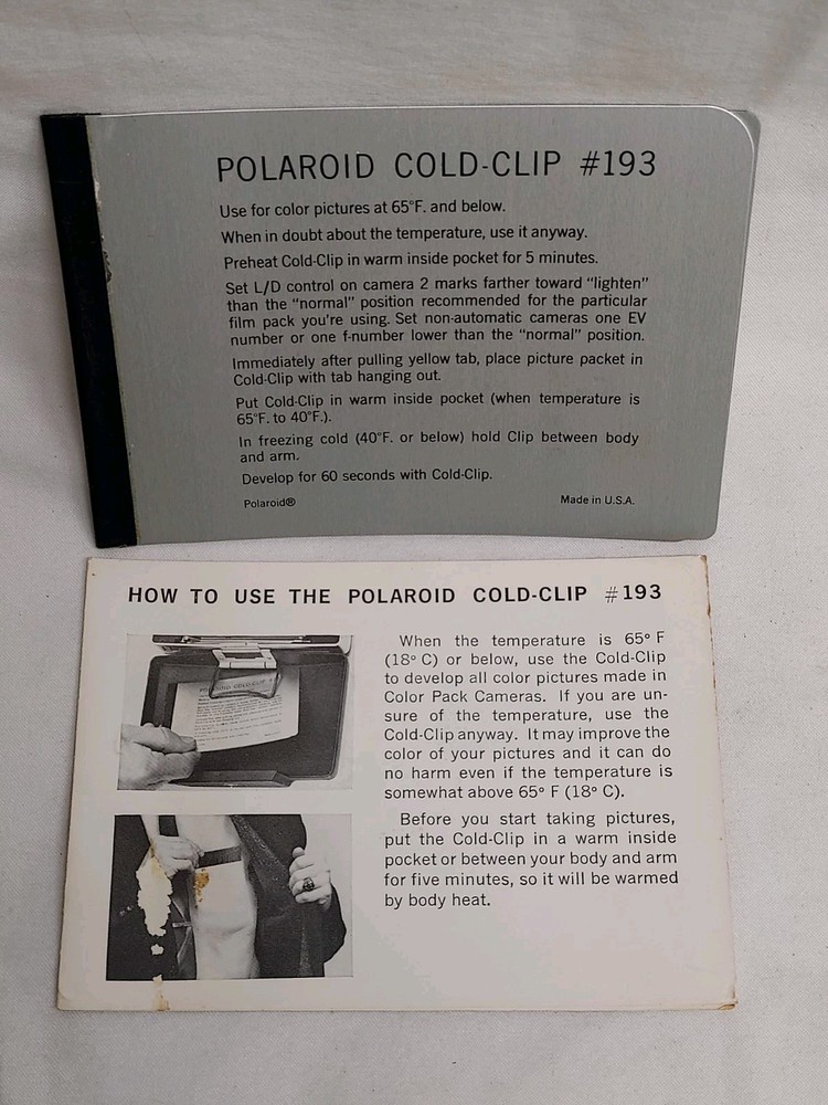 Polaroid 320 Land Camera with Strap, Cold-Clip, User Manual - Untested