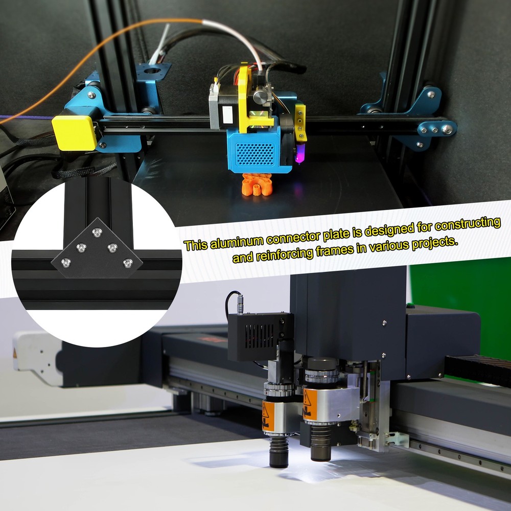 2 sets for L shape angle connectors, aluminum profile 4040, silver