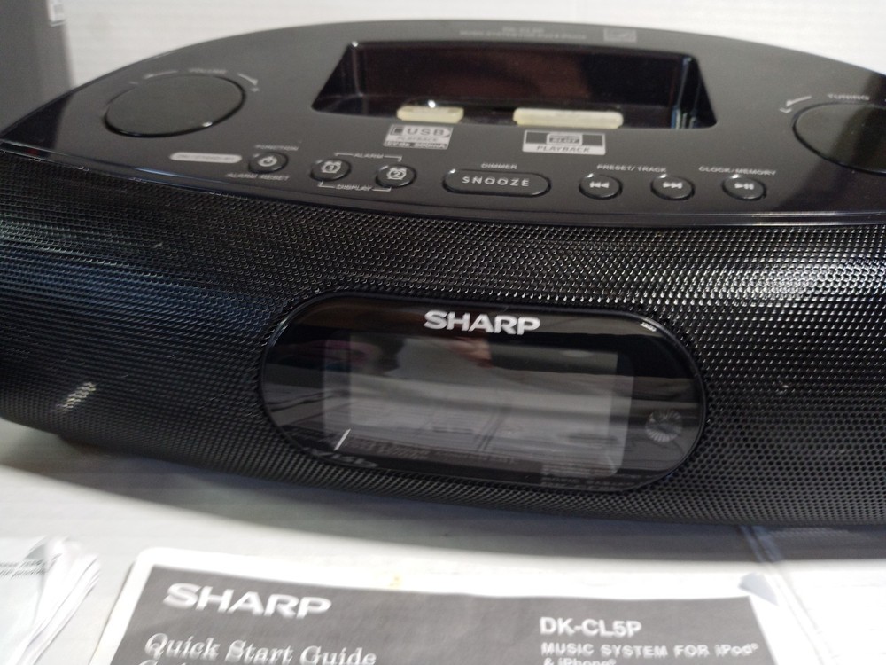 Sharp DK-CL5P Clock Radio Music System with iPod/iPhone Dock - Open Box Tested