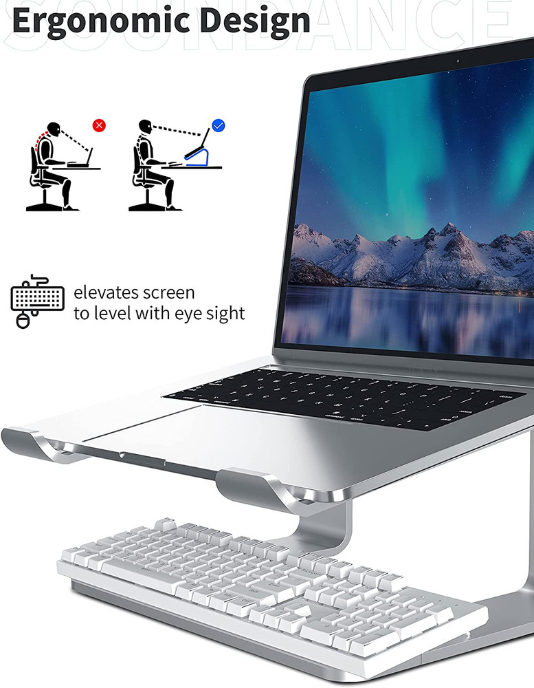Laptop Stand, Aluminum Computer Riser, Ergonomic Laptops Elevator for Desk, Meta