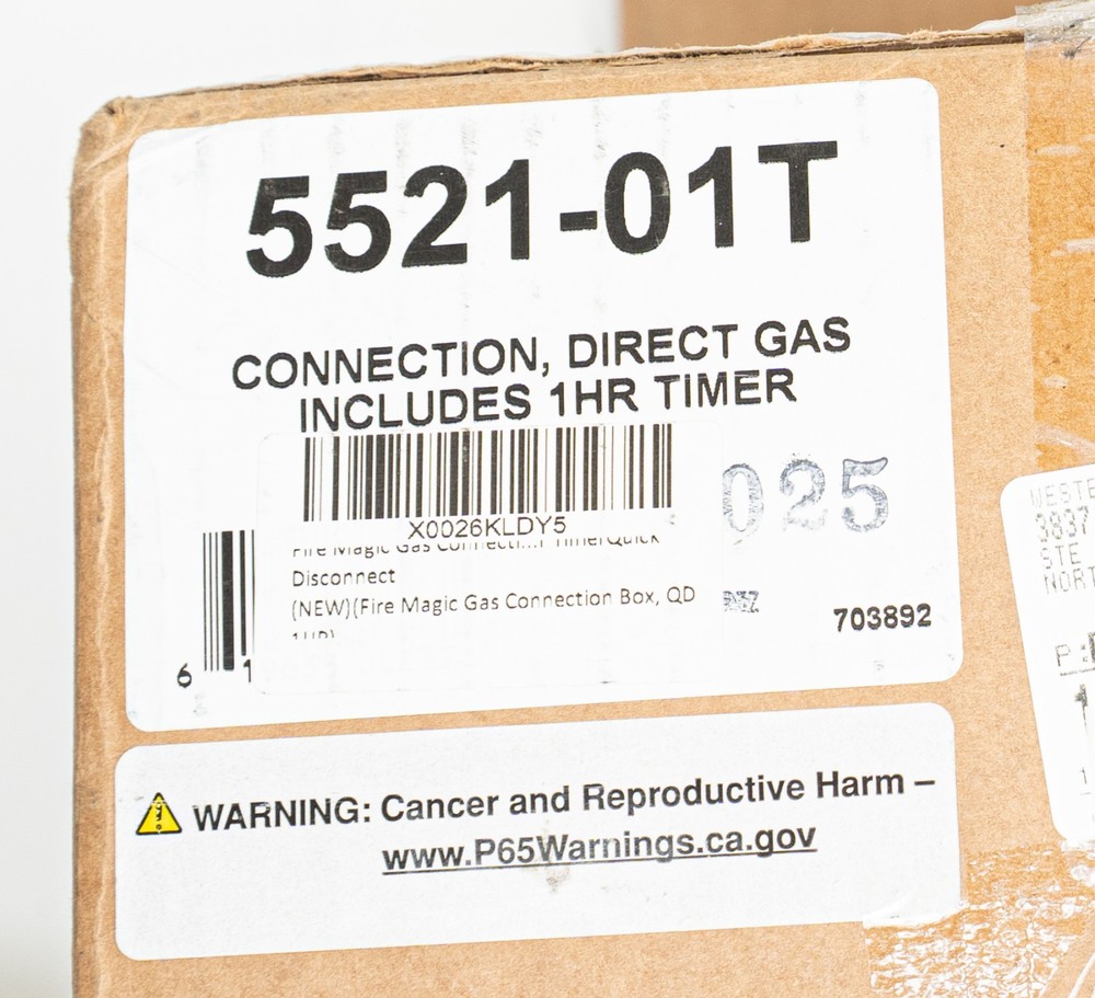 Fire Magic Gas Connection Box with 1-Hour Timer/Quick Disconnect
