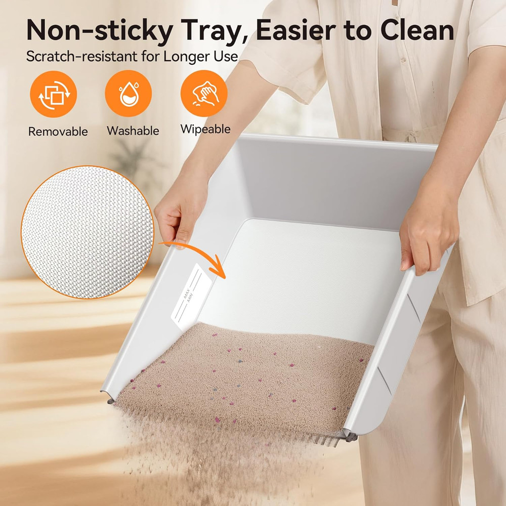 Automatic Litter Box, Self Cleaning Cat Litter Box with App Control, Open Top Ca