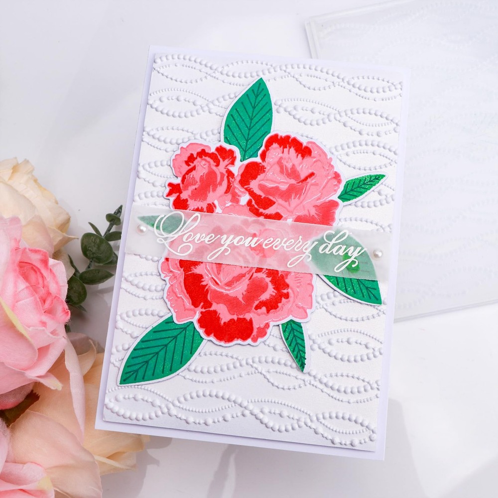 Embossing Folder 3D Abstract Art Geometric Wave Plastic Texture for Card Making