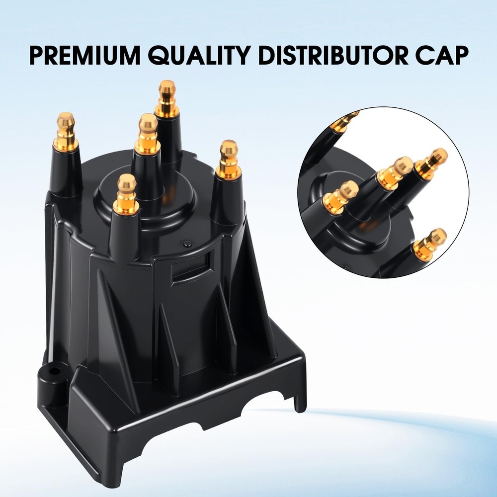 Distributor Cap and Ignition Rotor Kit Replacement for 3.0L 4cyl Black