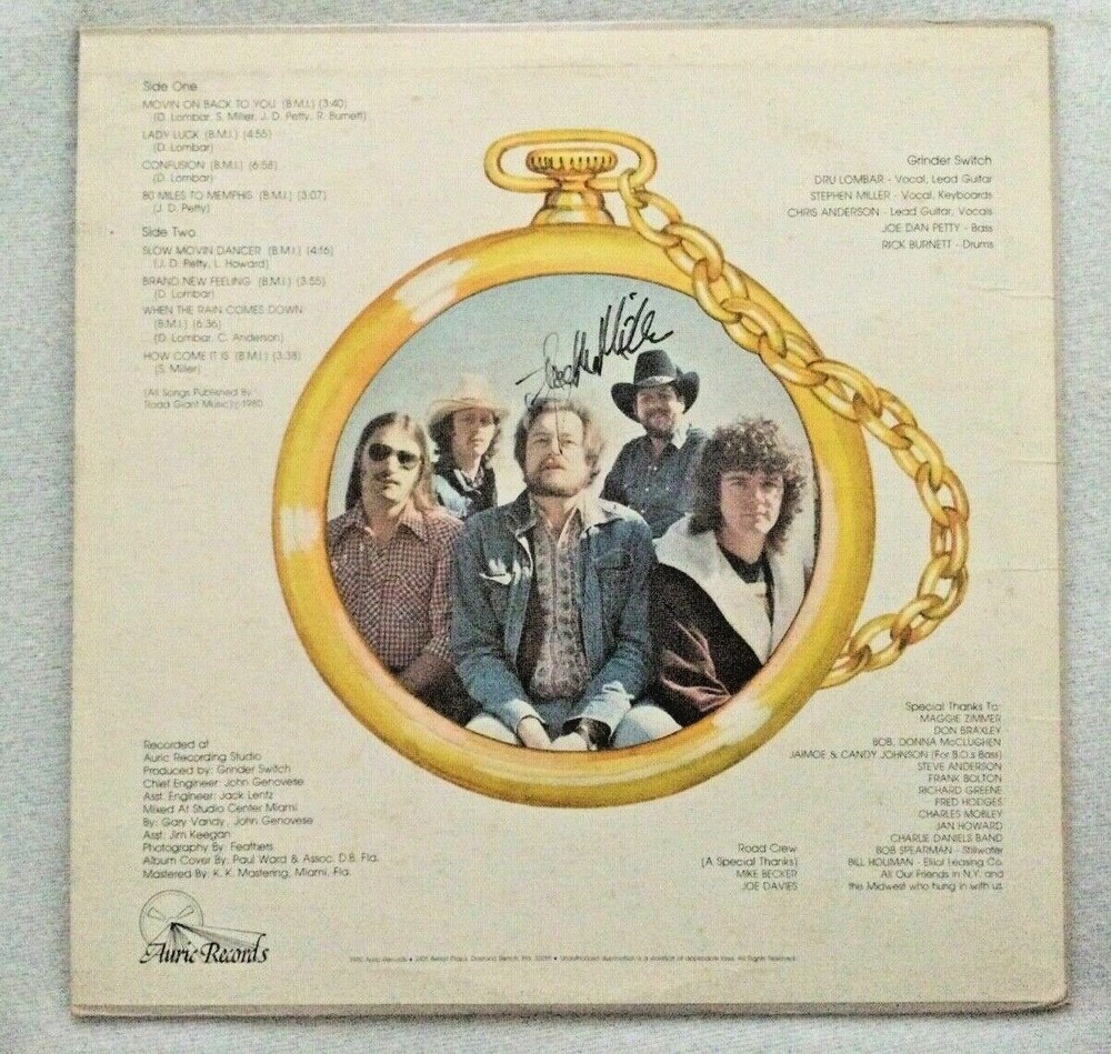 Grinderswitch "Right On Time" Vinyl - Autographed/Signed - Stephen Miller