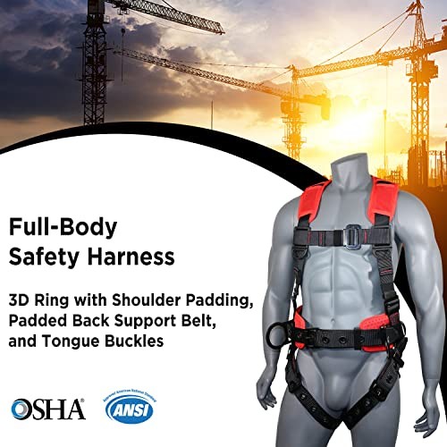 Demon Comfortable Fall Protection Harness Red Large-Extra Large Harness Only