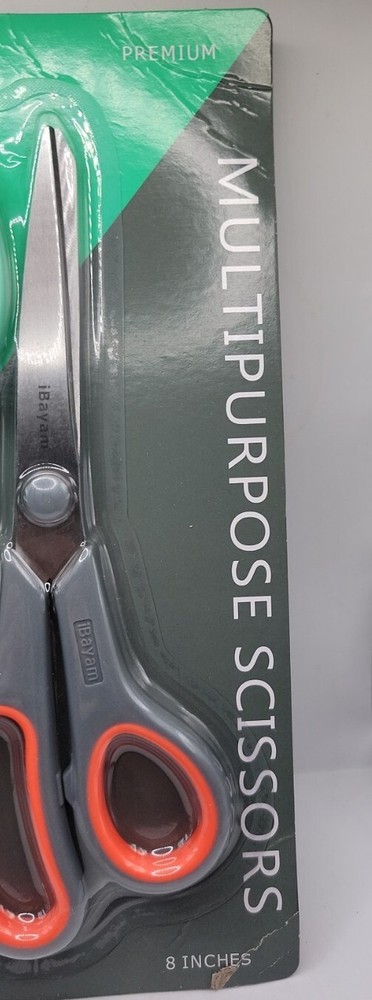 Scissors iBayam 8" Multipurpose Scissors Bulk 3-Pack Ultra Sharp Blade Shears