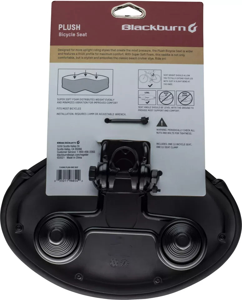 Blackburn Plush Cruiser Bicycle Saddle