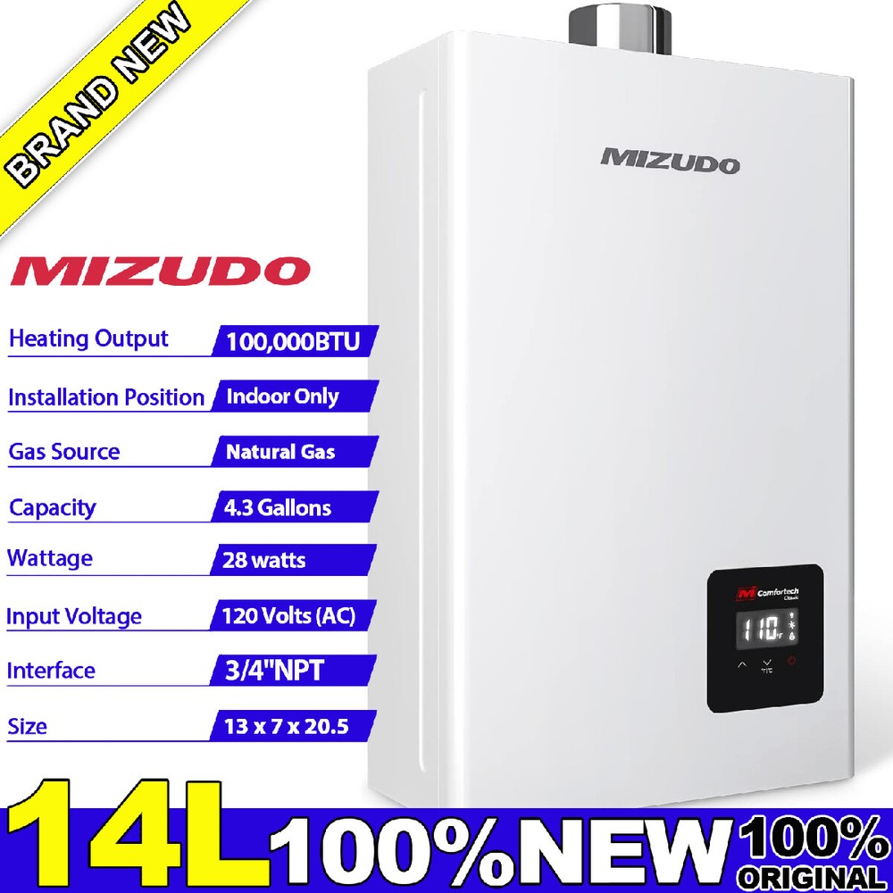 Natural Gas Tankless Water Heater 4.3GPM 100,000BTU Instant Hot Whole house CSA