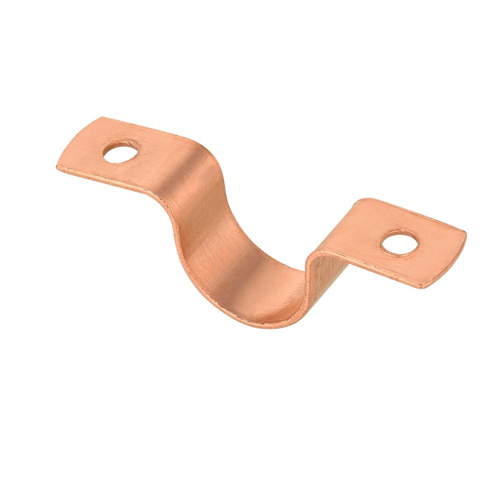 Pro 50 Pack EFIELD 1/2" Copper Pipe Straps, Two-Hole Clamp Mount, Copper Made