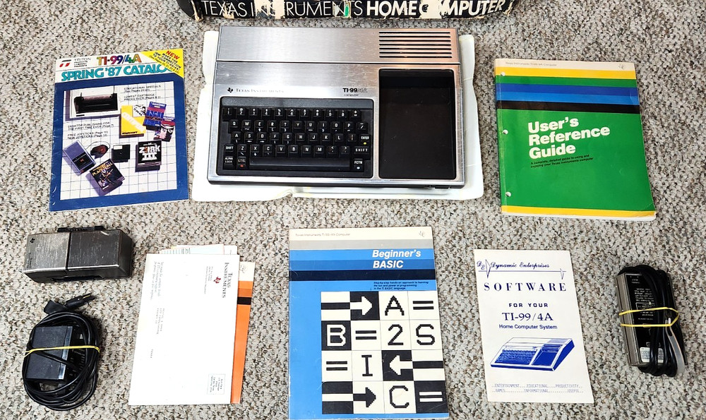 Texas Instruments TI-99/4A Home Computer Original Box W/Power Supply. Untested.