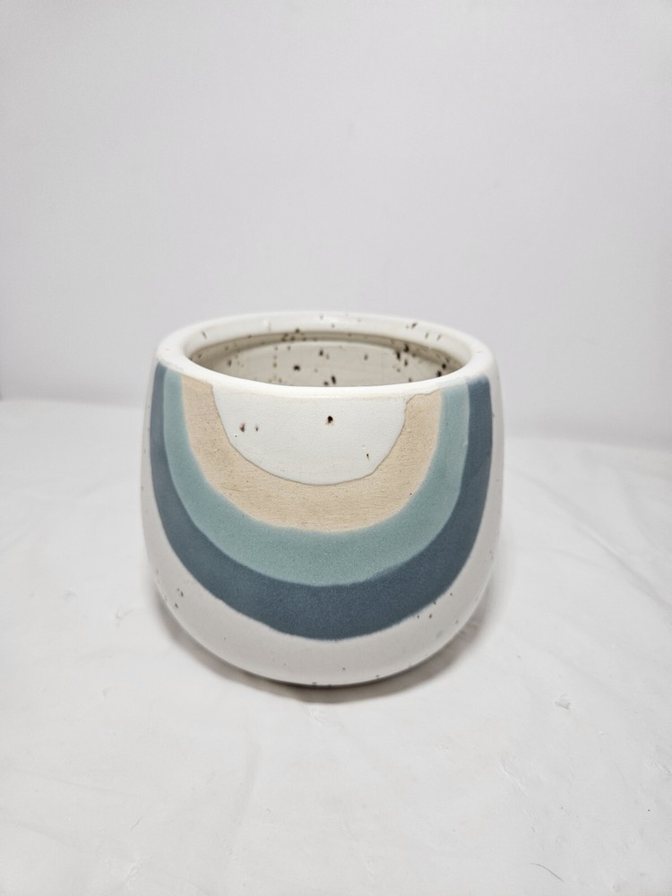By Anthropologie Blue Rainbow planter Pot