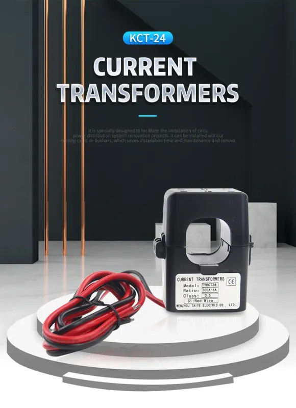3PCS Split Core Current Transformer KCT-24 CT Sensor Clamp 100A 200A 300A 400A