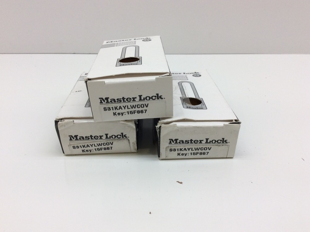 3 - Master Lock S31KAYLW Lockout Padlock 1-7/8"