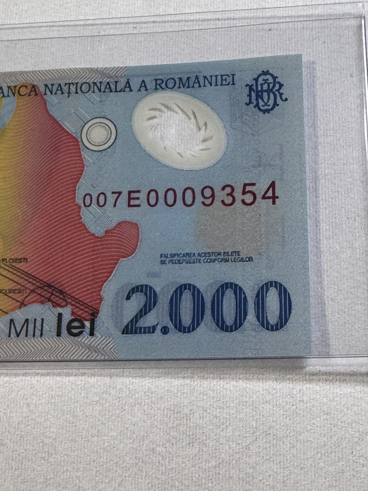 1999 Romania 2000 Lei Total Eclipse Polymer Banknote P# 111a